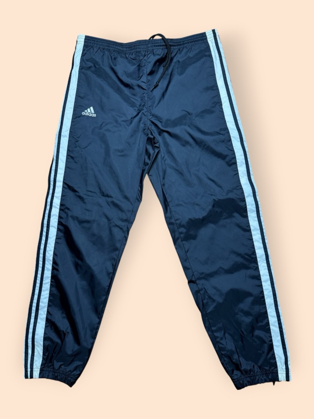Vintage Adidas Y2K Windbreaker Pants Small Black Vtg 2000s